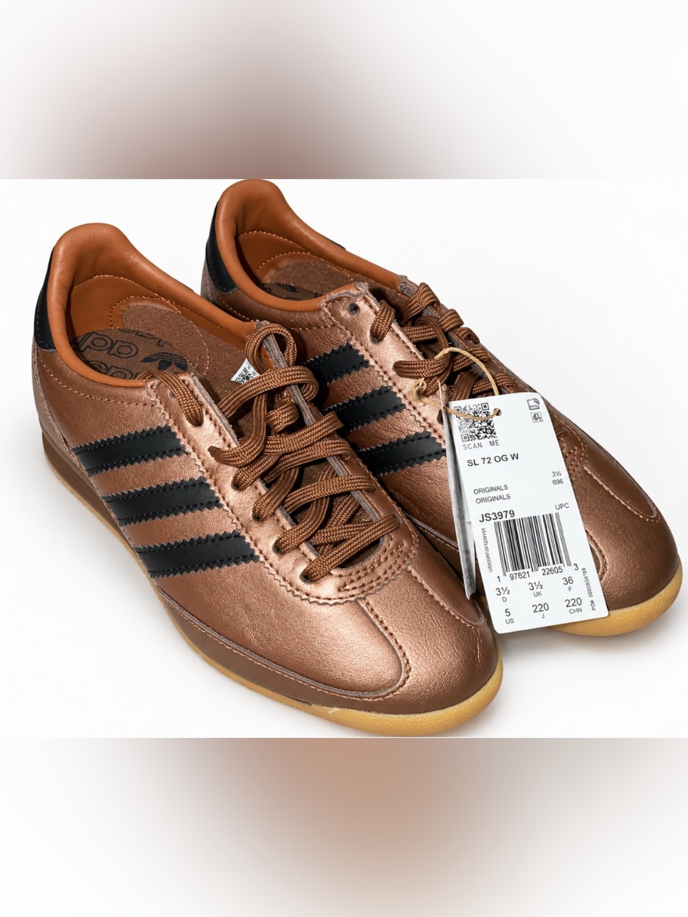 adidas SL 72 OG W JS3979 Metallic Bronze Brown Black Gum Women’s 5 NWT No Box